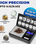 Pocket Digital Scale 600g Capacity With Zero Point One Gram Precision, LCD Display, weighing coffee beans