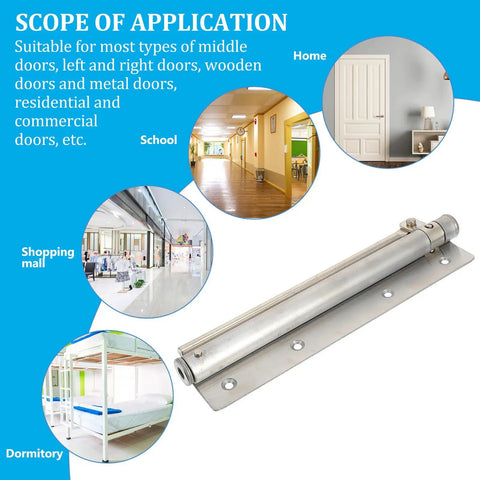 Automatic Stainless Steel Door Closer With Adjustable Tension And Quiet Spring Buffer suitable for various door types