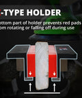 Heavy Duty 6 Inch Vise Jaw Pads With Magnetic Z Holder Anti Slip Soft Jaws Dual Pair Lock Down shown in Z-type holder preventing rotation.