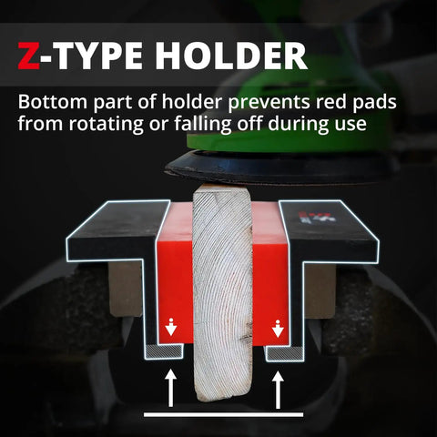 Heavy Duty 6 Inch Vise Jaw Pads With Magnetic Z Holder Anti Slip Soft Jaws Dual Pair Lock Down shown in Z-type holder preventing rotation.