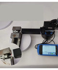 Portable Split Design Surface Roughness Tester With Boss Level Digital Profilometer measuring metal conditions with split probe setup.