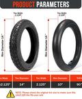 14x2.125 Inch Tire And Tube Set For 57-254 E-Bike Replacement Tires Pack Of 2 Sets, 14in wheel, 2.125in width