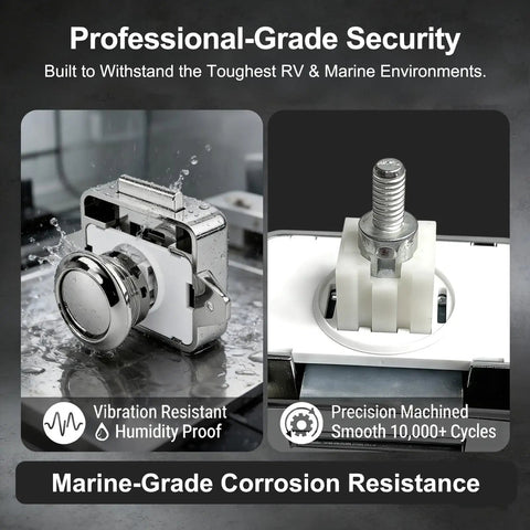 Push Button Cabinet Door Lock 5 Pack For Boats RVs Yachts Campers And Caravans Marine drawer latches ABS zinc alloy.