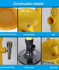Construction details of Vertical Emergency Eyewash Station With Shower, showing large shower head, inlet, and thickened base.