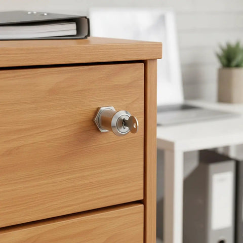 Cam Lock For Cabinets And Drawers, Quick Install Zinc Alloy Security Lock With Keys on wooden cabinet
