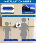 Installation steps for Pro Level Commercial Dust Mop Featuring A Telescopic Stainless Handle And Hella Absorbent Blue Cotton Pad.