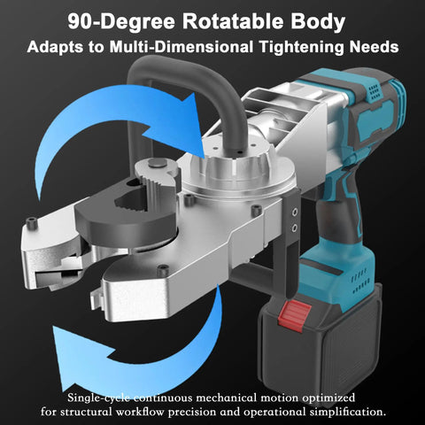 90 Degree Rotatable Rebar Threading Machine With 800W Brushless Motor And 800Nm Torque, Cuts And Threads 16 To 40mm Steel Rebar In Seconds, Built Tough Multi Angle Cutting Tool For Foundations And Slabs, DIY Friendly., 90-degree rotatable body with cordless rebar clamp and brushless motor