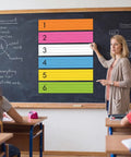 Teacher using 12 Piece Magnetic Sentence Strips For Teachers, 3 By 12 Inch Ruled Word Magnets in classroom.