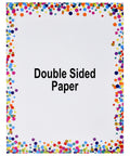 Confetti Border Computer Paper Letterhead 100 Pack Double Sided Eight By Eleven Inches Colorful Dots Stationery Sheets Invitations Scrapbooking Calligraphy Printing Office Crafts, showing double-sided colorful dot border design.