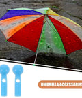 Super Easy Umbrella Repair Beads Kit with 40 Plastic Tail Tips And End Caps For Quick Folding Fix On Rain Or Sun Parasols For Snag Free Grip, blue plastic tips