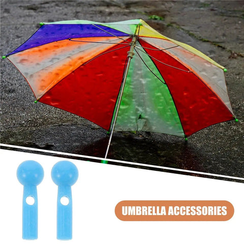 Super Easy Umbrella Repair Beads Kit with 40 Plastic Tail Tips And End Caps For Quick Folding Fix On Rain Or Sun Parasols For Snag Free Grip, blue plastic tips
