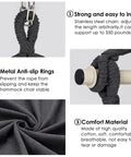 Hammock Chair Hanging Rope Swing For Indoor Outdoor Use Chill Cozy And Durable Supports Up To 500 Lbs Dark Grey material details