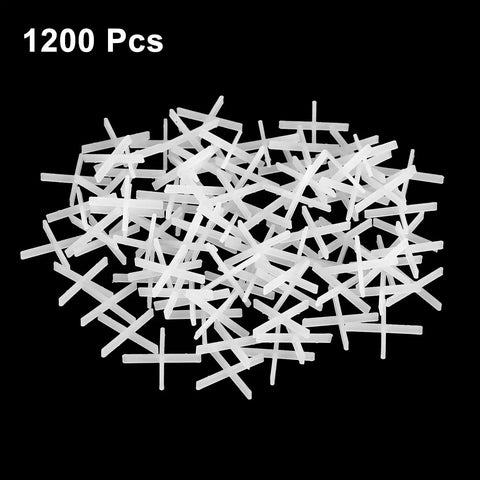 1200 Pcs Cross Shape Tile Spacers 1mm Gap For Ceramic Tile Installation White Durable PP Plastic Tiling Tools