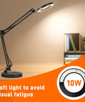10X Magnifying LED Lamp With Optical Glass Lens 4.3 Inch Clamp On Craft Light displayed on a desk with soft light feature