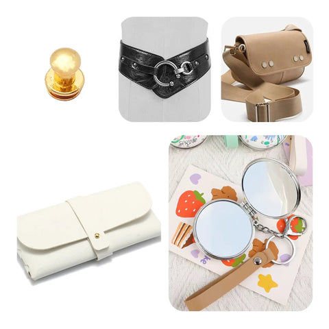 Premium Gold Chicago Button Studs 6mm Round Head Badass Leather Screws And Rivets for DIY craft projects on leather items.