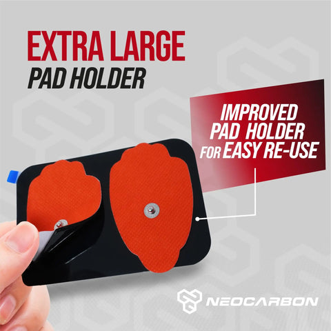 Top Shelf Reusable Electrode Pads For TENS And EMS Units 20 Pack Red Replacement Gel Pads With Flexibility And Rock Solid Adhesive That Truly Hits Different For Daily Relief, featuring extra large pad holder with red gel pads.