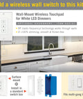 Kitchen with installed RibbonFlex Pro Plus 12V LED Strip Light Kit With 3000K Soft White Remote Included and wall switch option