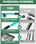 Comparison showing Lawn Leveling Rake With 30 Inch Head And 78 Inch Adjustable Steel Handle For Soil Sand Dirt And Grass vs others.