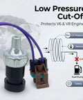 No Sweat Oil Pressure Sensor Switch Replacement Kit For Mercury Mercruiser Outboard Boats With Connector Pigtail Spade Terminals Hassle Free Drop In Marine Gear Fix, low pressure cut-off sensor detail.