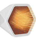 Compact 600W Ceramic Space Heater For Office And Home Hot In No Time Ultra Quiet Mini Desk Heater, hexagonal front view