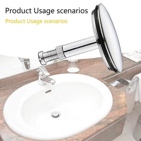 Resistant Brass Bathtubs Plugs 43mm for Homes installed in a bathroom sink, showcasing adjustable design and chrome finish.