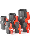 1/2 Inch SCH80 PVC Ball Valve 12 Pack Socket X Socket Shut Off For Irrigation And Pool Plumbing with red lever for easy flow control.