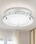 Crystal Flush Mount Ceiling Light With K9 Crystals, Dimmable 18W LED, 11 Inch Modern Fixture elegantly mounted on ceiling