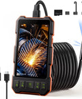 Triple Lens Endoscope For Auto And Home Repairs Engine Drain Inspection HD Waterproof Camera With IP67 Rating Great For Plumbing HVAC And DIY Diagnostics Pro Grade Sewer And Drain Inspection Tool handheld 5-inch IPS screen with probe and USB cable