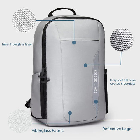 Fireproof Bug Out Backpack For Docs And Tech, 20L Water-Resistant Go Bag That Withstands 1832 Fahrenheit, UL 94 V-0 NFPA 701 Certified