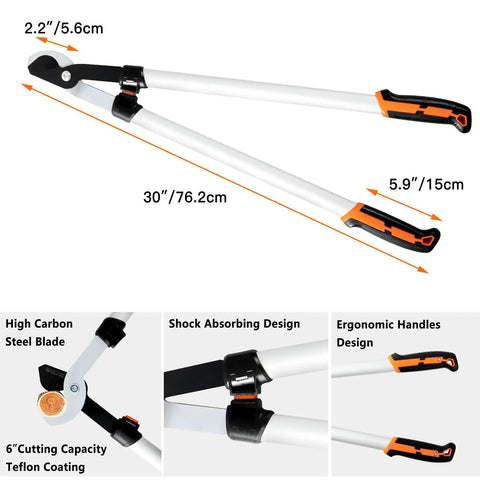 4 In 1 Garden Tool Set Hedge Clippers Pruning Shears Folding Saw Branch Cutter Tree Pruner Garden Scissors For Trees And Shrubs Yard Care Kit Heavy Duty showing high carbon steel blade and ergonomic handles.