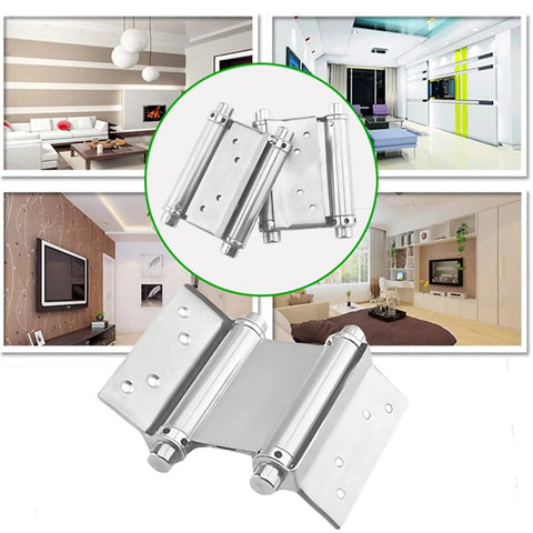 Two Piece 3 Inch Stainless Steel Double Action Spring Door Hinge With Slam-Free Hydraulic Soft Close for heavy-duty doors.