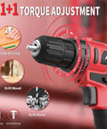 Side view of Go-To 20V Cordless Drill Driver Kit With Dual 1.5Ah Batteries, 30Nm Torque, 21 Plus 1 Clutch, Three Eighth Inch Chuck