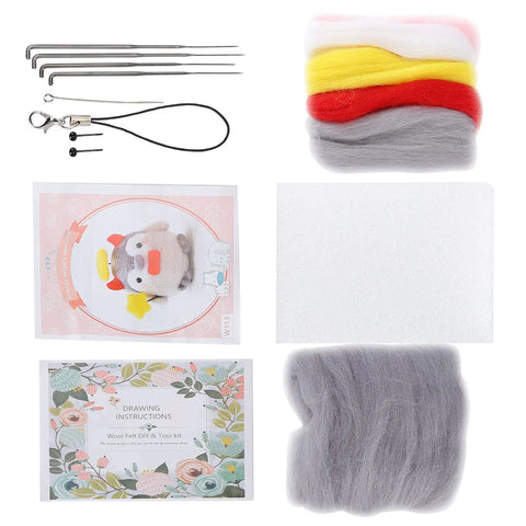 Beginner Friendly Wool Felting Kit With Safe Tools And Storage Box Easy Fun Craft For Making Cute Animal Plush Dolls 113 Piece Energy Angel And Devil Theme Fiber Arts Supplies For Kids And Adults: wool, needles, foam, cords, and instructions