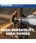 Slick 12V Cordless Rotary Power Tool With Soft Grip And Quiet Smooth Operation cutting through metal, showcasing precision and power.