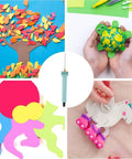 Hot Wire Foam Cutter Pen 30W High Power Foam Cutting Tool With Adjustable Voltage Controller shown with colorful craft projects