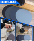 6 Inch Wet And Dry Sanding Discs Set With Hook And Loop For DA Random Orbital Sander shown in wet and dry sanding use