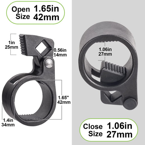 Toolwiz inner tie rod removal tool set, black metal clamp with serrated jaw, fits 27–42 mm and 1/2 in drive.