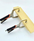 6 Inch C Clamp Locking Pliers Heavy Duty Vise Grip Welding Clamp With Swivel Pads holding wooden board in place