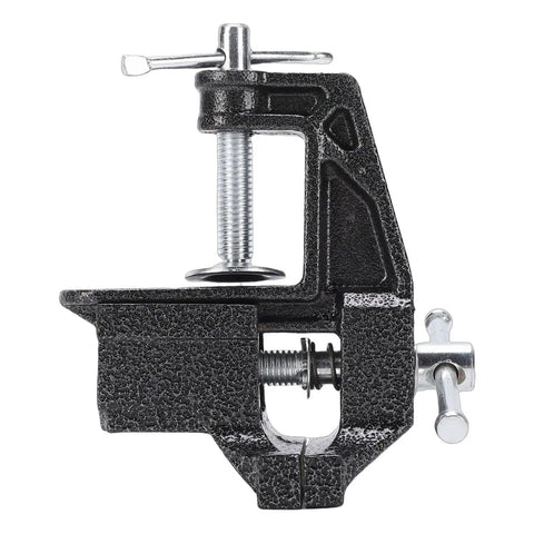 Heavy Duty Portable Table Vise With Rubber Clamps For Secure Golf Club Regripping, cast steel mini clamp with stable grip.
