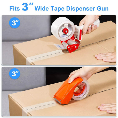 Clear Packing Tape Pack for Shipping and Moving, Heavy Duty Sealing Tape with Thick 2.8 Mil BOPP Adhesive being applied to box