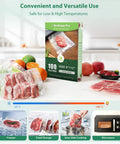 Precut Vacuum Sealer Bags 8x12 Inches 100 Count BPA-Free Heavy-Duty Commercial Grade packaging with food samples
