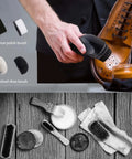 Portable Electric Shoe Cleaner And Polisher Brush Kit For Sneaker Upkeep With Dual Brush Heads USB powered tool cleaning brown leather shoe.