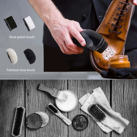 Portable Electric Shoe Cleaner And Polisher Brush Kit For Sneaker Upkeep With Dual Brush Heads USB powered tool cleaning brown leather shoe.