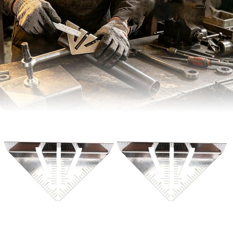 Stainless Steel 5 Inch Miter Square Ruler With Extended Flange For Precise Angle Marking On Round Pipes And Flat Surfaces
