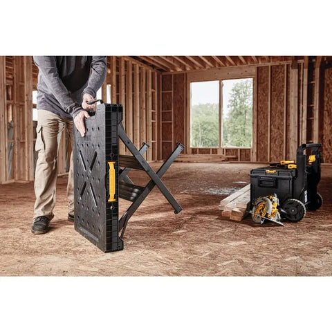 Express Folding Workbench With Quick Setup In Under 3 Seconds Beefy 1000 Lbs Metal Legs Large Work Surface For Any Project