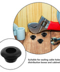 60 Piece Black Rubber Grommet Kit Single Sided Cable Hole Covers Plugs For Cabinets And Boxes Outdoor Use Multipurpose Weatherproof Wire Grommets For Holes No Fuss Easy Install, black rubber grommets on cabinet hole