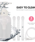 Reusable Vaginal Cleansing System For Women, 300ml Capacity, Clear Nozzle Douche, bottle, and tubing with water splash effect