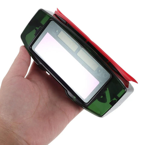 Top Shelf Auto Darkening Welding Goggles With Rugged Impact Resistant Lens For Hardcore Industrial And Garage Work fast trigger in hand.