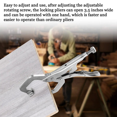 12 Piece Heavy Duty C Clamp Locking Pliers Set 6 Inch Vise Grip With Swivel Pads Adjustable Welding Pliers clamping wood