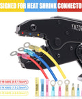 Ratcheting Wire Crimping Tool For Heat Shrink Connectors Pro Grade Crimper Pliers For 10 To 22 AWG Wire High Precision Jaw
